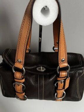 Vintage Coach Chelsea Satchel Brown Pebbled Leather F12334
